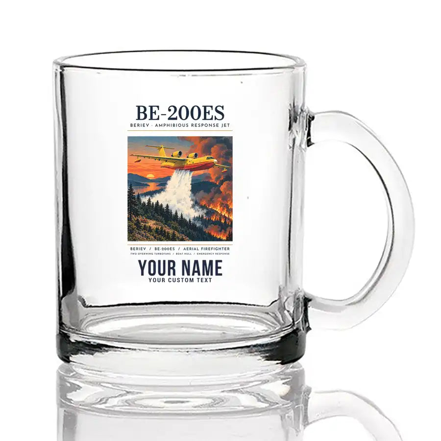 Beriev Be-200ES - Poster + Name - Coffee & Tea Glass