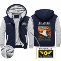 Thumbnail for Beriev Be-200ES Zipped Sweatshirts - Poster + Name - Navy & Gray