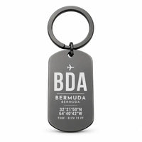 Thumbnail for Bermuda L.F. Wade International Airport BDA - Key Chain - Original Design - Black
