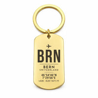 Thumbnail for Bern Airport BRN - Key Chain - Original Design - Gold