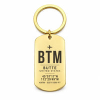 Thumbnail for Bert Mooney Airport BTM - Key Chain - Original Design - Gold