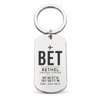 Thumbnail for Bethel Airport BET - Key Chain - Original Design - Silver