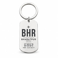 Thumbnail for Bharatpur Airport BHR - Key Chain - Original Design - Silver