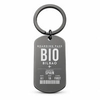 Thumbnail for Bilbao Airport BIO - Key Chain - Boarding Pass Style - Black