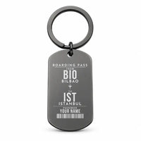 Thumbnail for Bilbao Airport BIO - Key Chain - Customizable Boarding Pass - Black