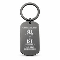 Thumbnail for Billund Airport BLL - Key Chain - Customizable Boarding Pass - Black