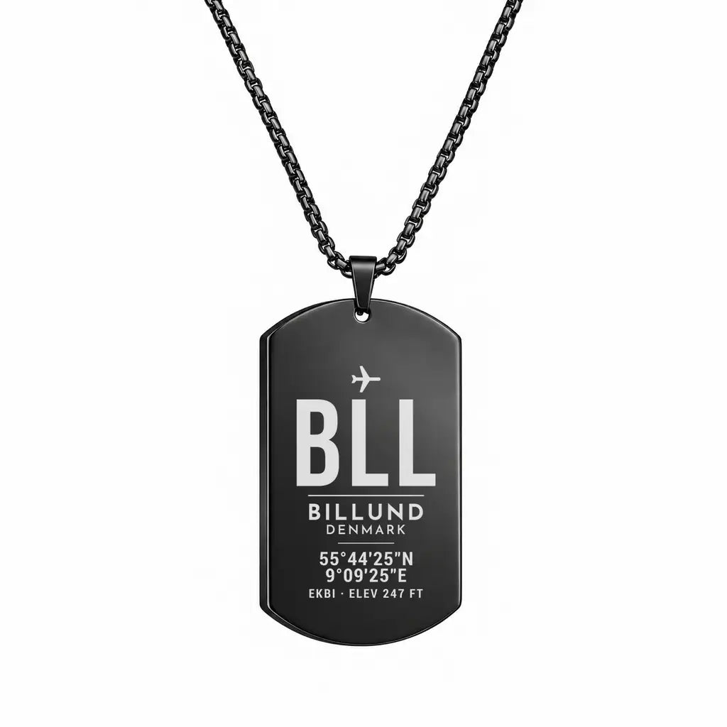Billund Airport BLL - Necklace - Original Design - Black