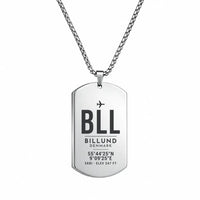 Thumbnail for Billund Airport BLL - Necklace - Original Design - Silver