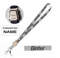 Thumbnail for Binter Canarias Airlines seat belt lanyard - light gray with name