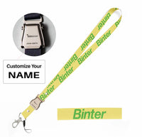 Thumbnail for Binter Canarias Airlines seat belt lanyard - yellow with name