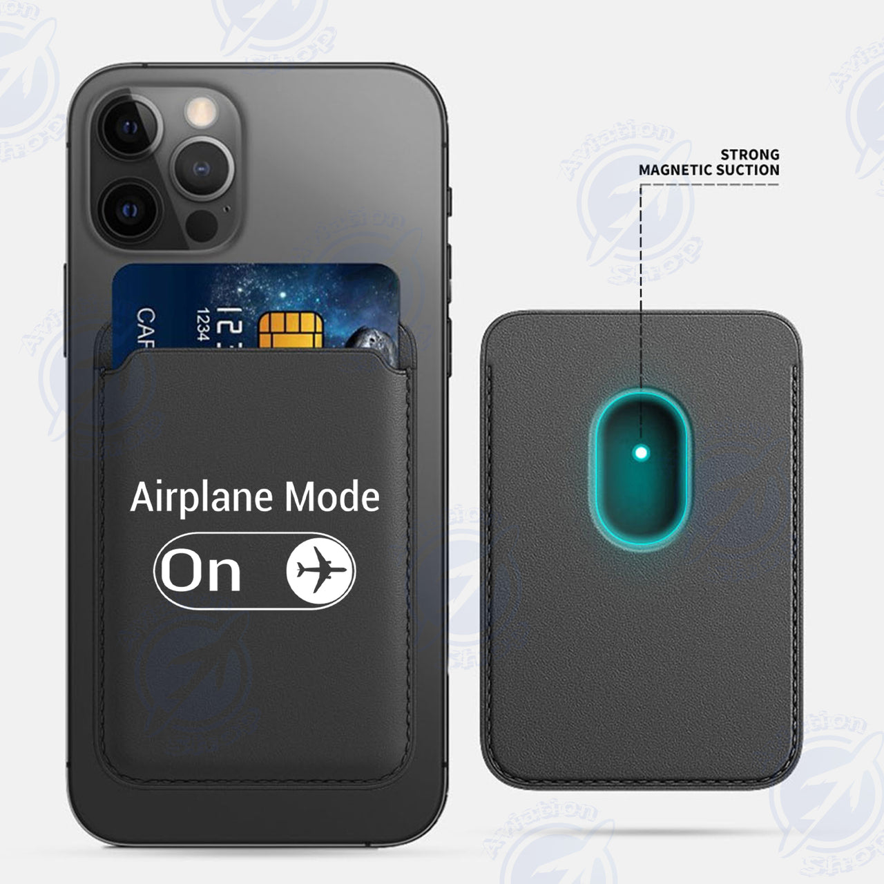 Airplane Mode On iPhone Cases Magnetic Card Wallet