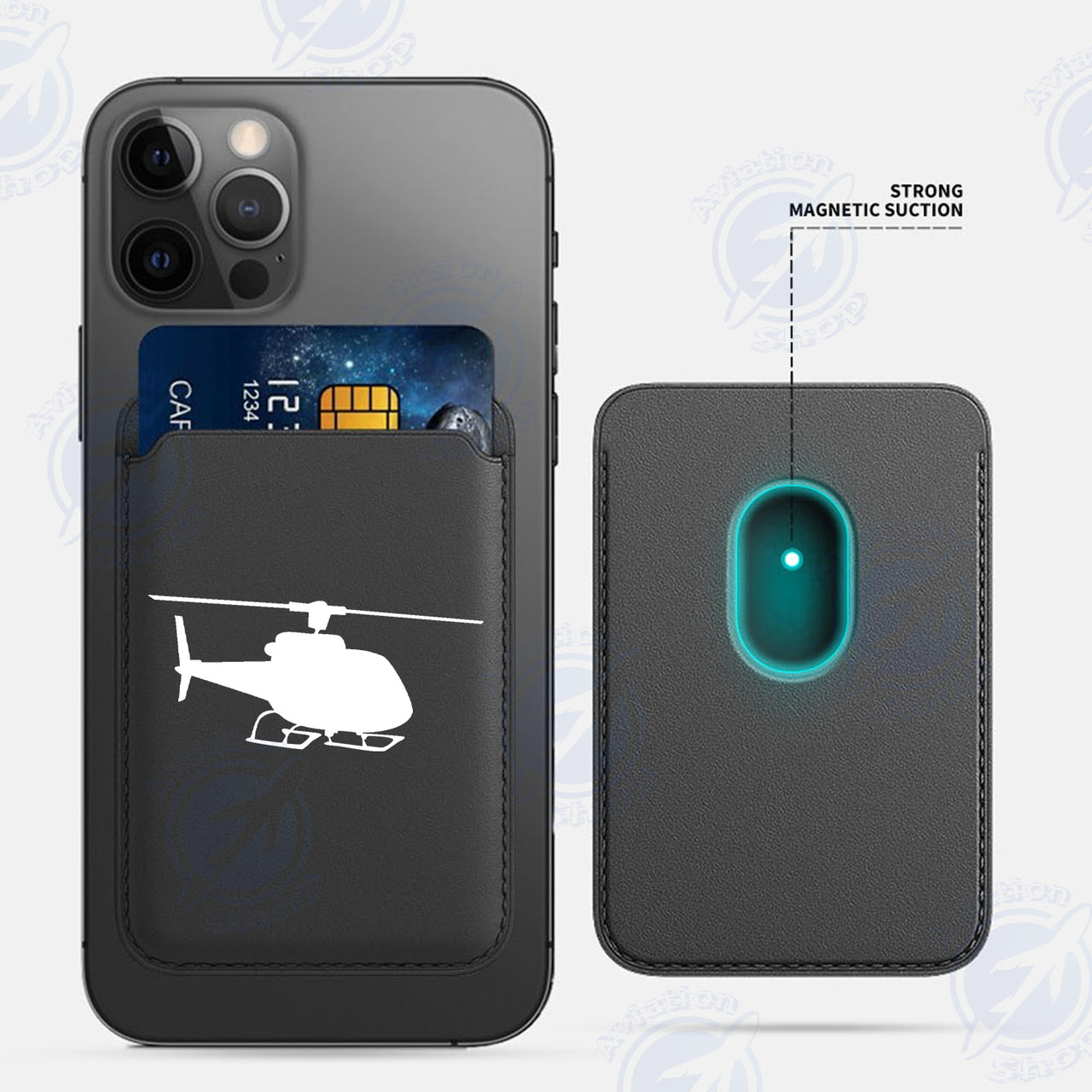 Helicopter iPhone Cases Magnetic Card Wallet