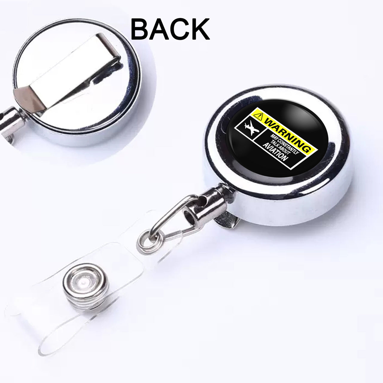 Warning May Constantly Talk About Aviation Designed Retractable ID Card Badge