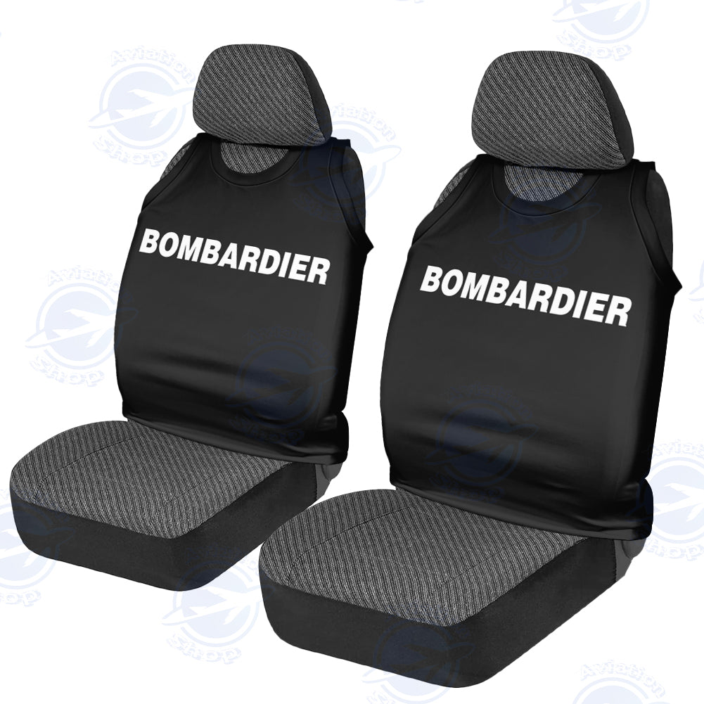 Bombardier & Text Designed Designed Car Seat Covers
