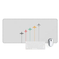 Thumbnail for Black & White Super Travel Icons Light Gray Designed Desk Mats