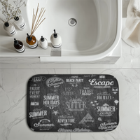 Thumbnail for Black & White Super Travel Icons Designed Bath Mats