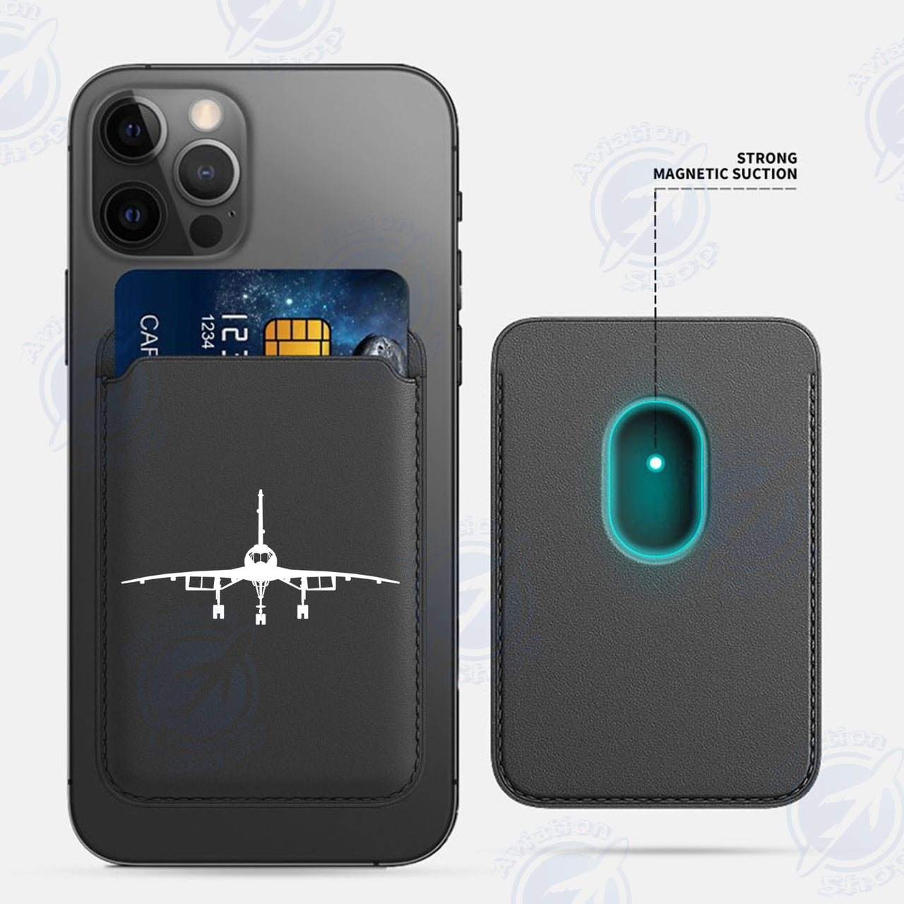 Concorde Silhouette iPhone Cases Magnetic Card Wallet