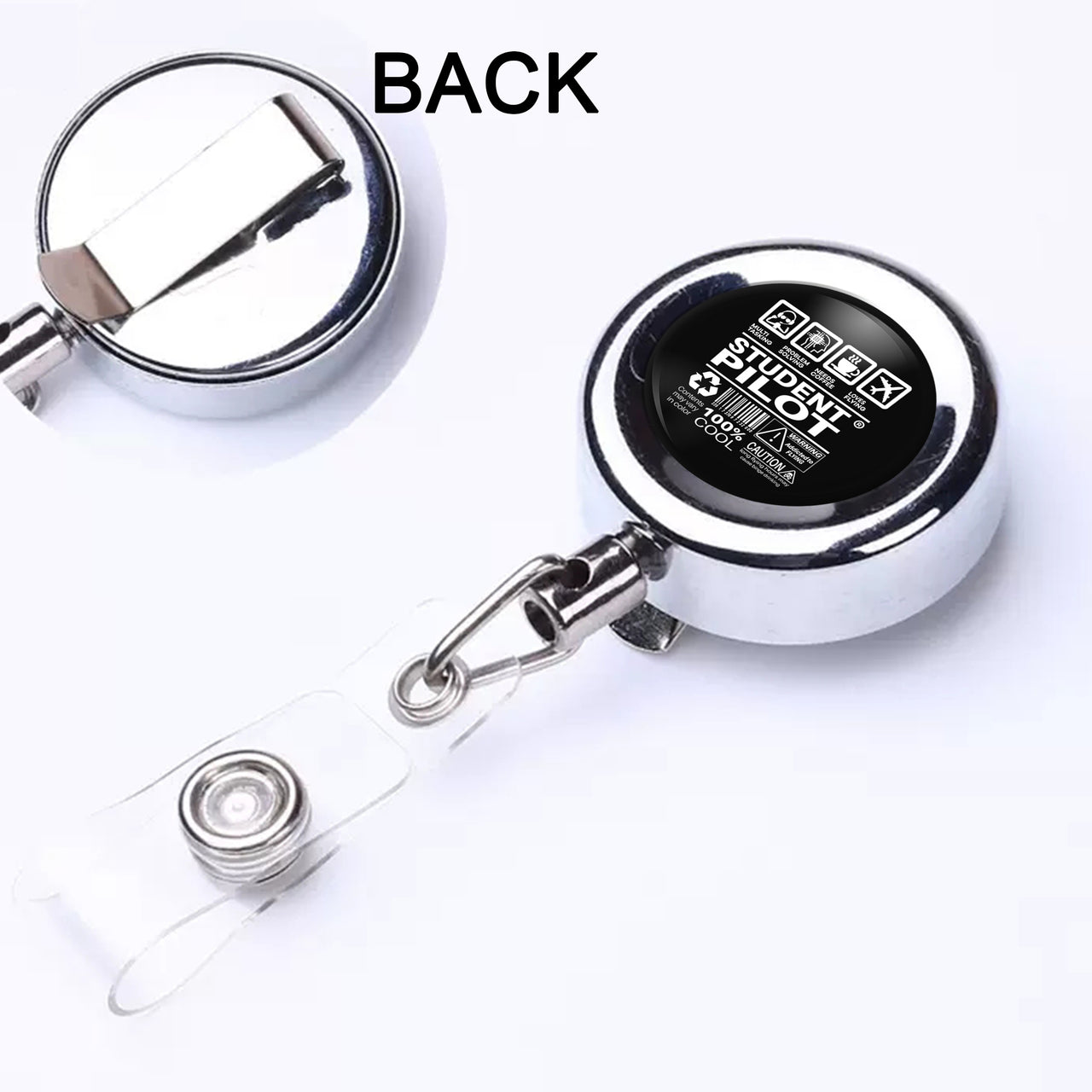 Student Pilot Label Designed Retractable ID Card Badge