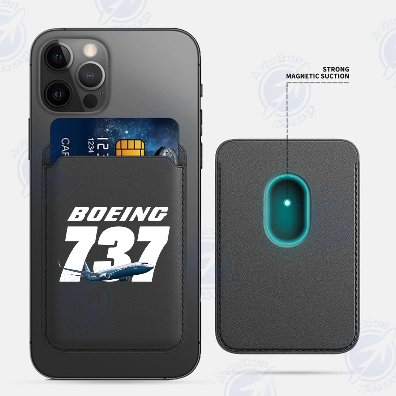 Super Boeing 737+Text iPhone Cases Magnetic Card Wallet