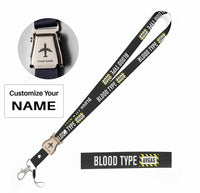 Thumbnail for Blood Type AVGAS seat belt lanyard - black with name