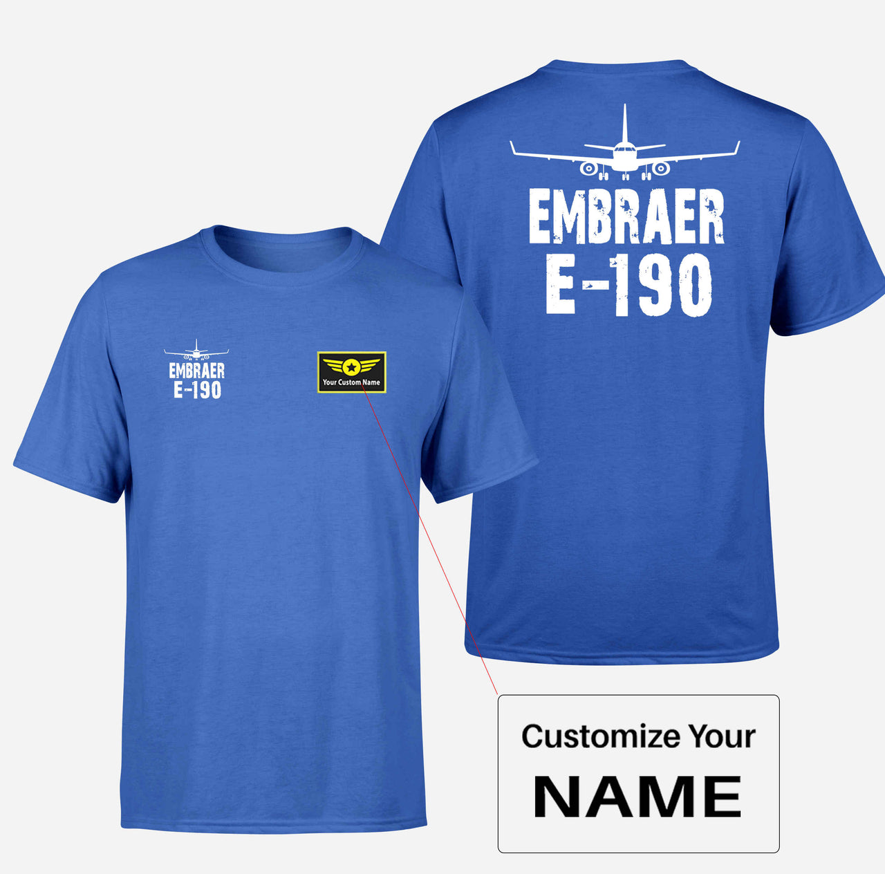Embraer E-190 & Plane Designed Double-Side T-Shirts - view 3