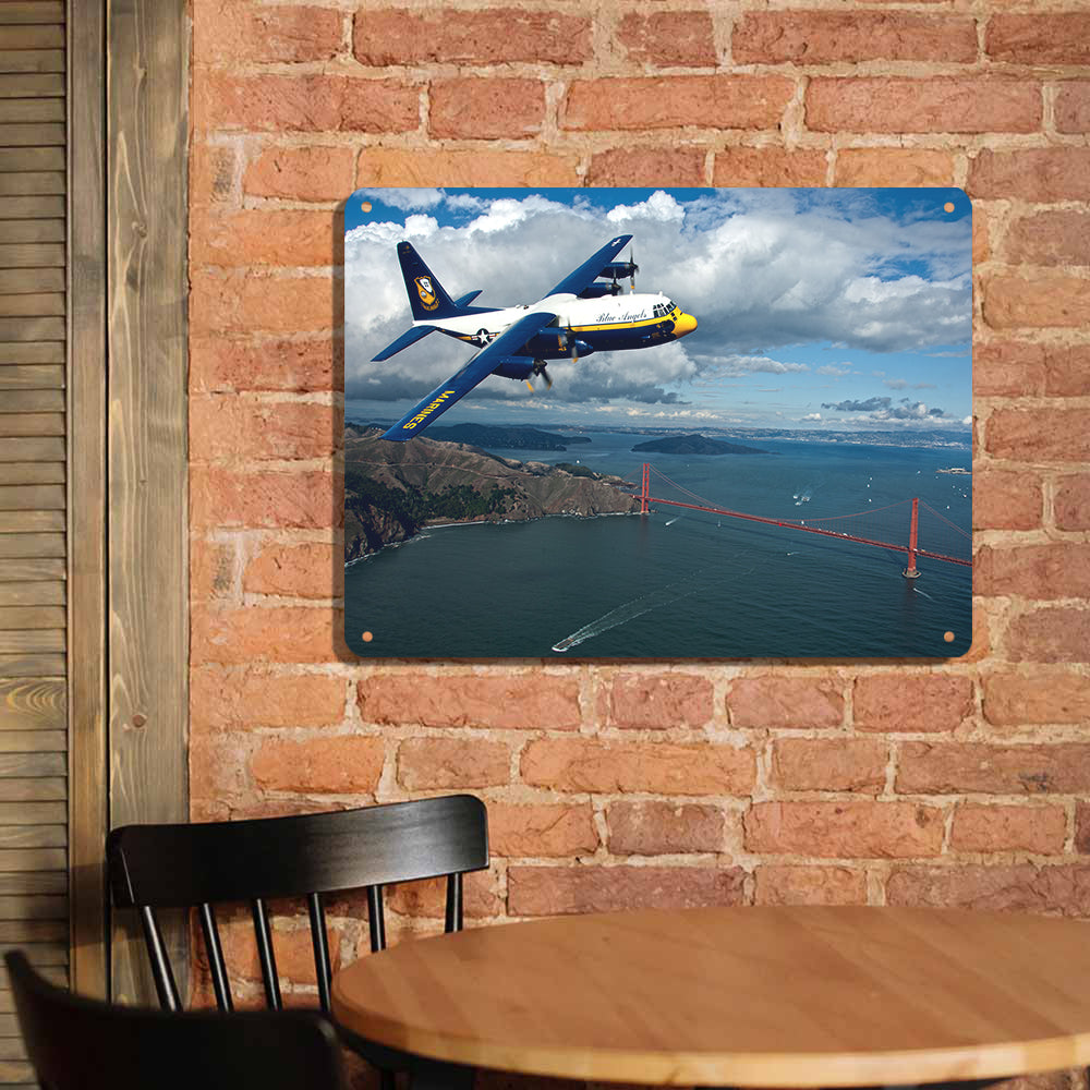 Blue Angels & Bridge Printed Metal Sign