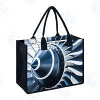 Thumbnail for Blue Toned Super Jet Engine Blades Closeup Designed Special Canvas Bags