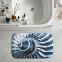 Thumbnail for Blue Toned Super Jet Engine Blades Closeup Designed Bath Mats