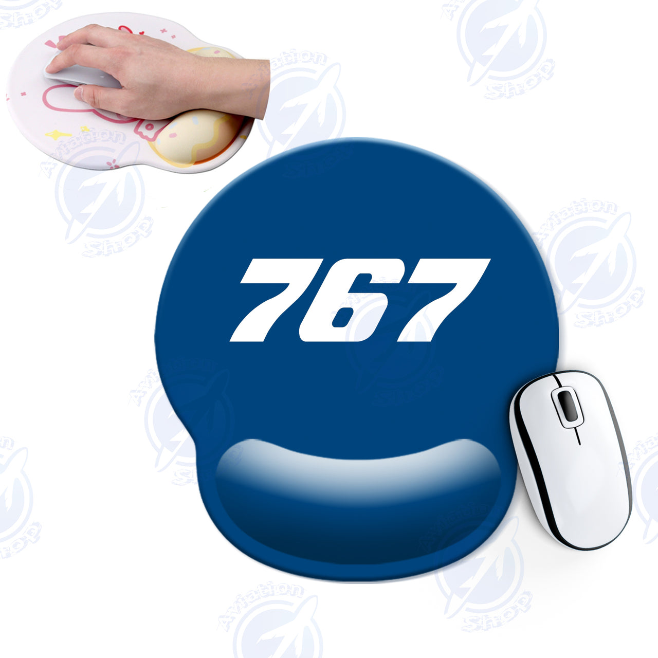 767 Flat Text Designed Ergonomic Mouse Pads