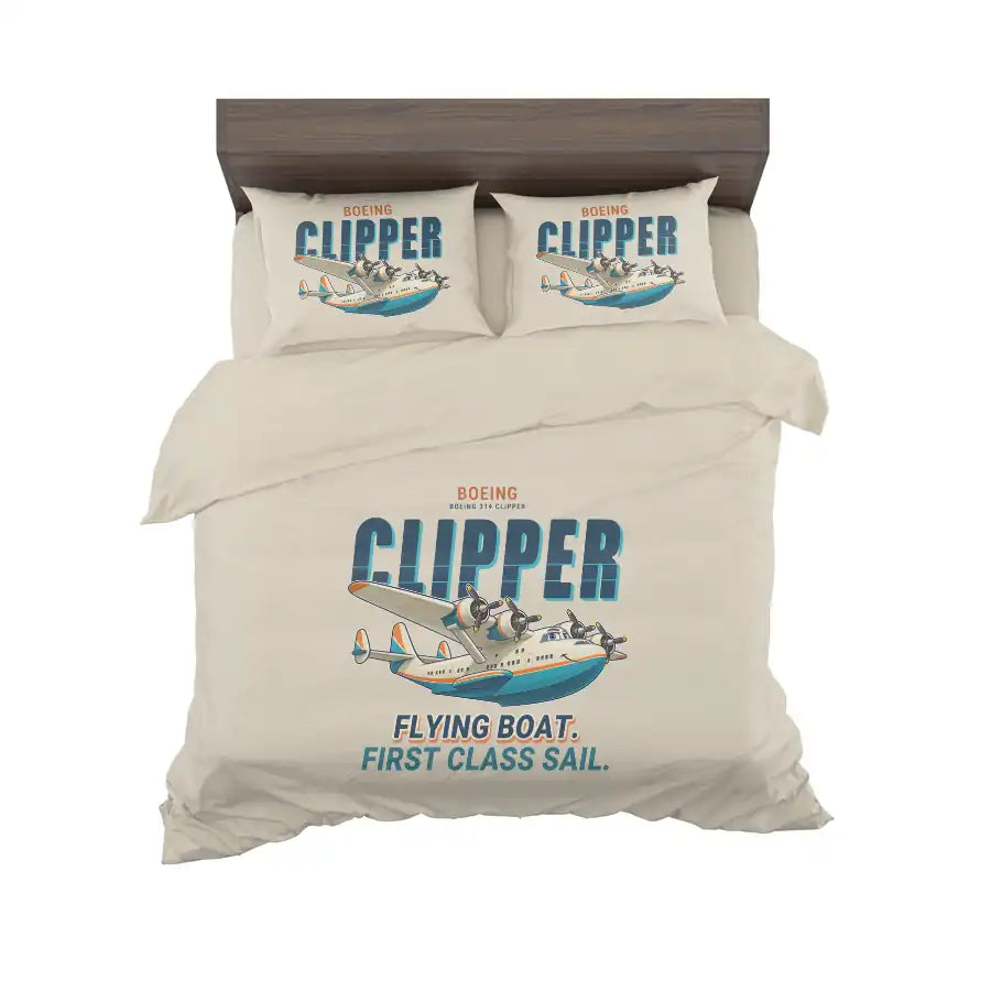 Boeing 314 Clipper - Cartoon - Bedding Set - Beige