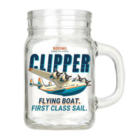 Thumbnail for Boeing 314 Clipper - Cartoon - Cocktail Glass (Mason Jar)