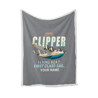 Thumbnail for Boeing 314 Clipper - Cartoon + Name - Blanket - Gray