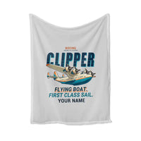 Thumbnail for Boeing 314 Clipper - Cartoon + Name - Blanket - Light Gray