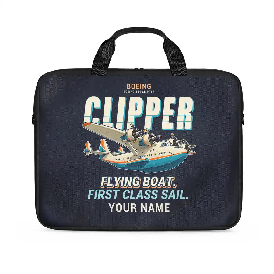 Boeing 314 Clipper - Cartoon + Name - Laptop Bag
