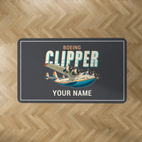 Thumbnail for Boeing 314 Clipper - Cartoon + Name - Rectangle Carpet - Dark Gray
