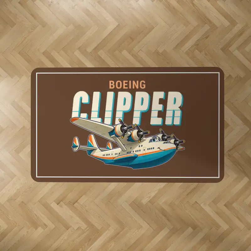 Boeing 314 Clipper - Cartoon - Rectangle Carpet - Brown