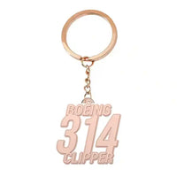 Thumbnail for Boeing 314 Clipper - Hollow Key Chain - Tag - Rose gold