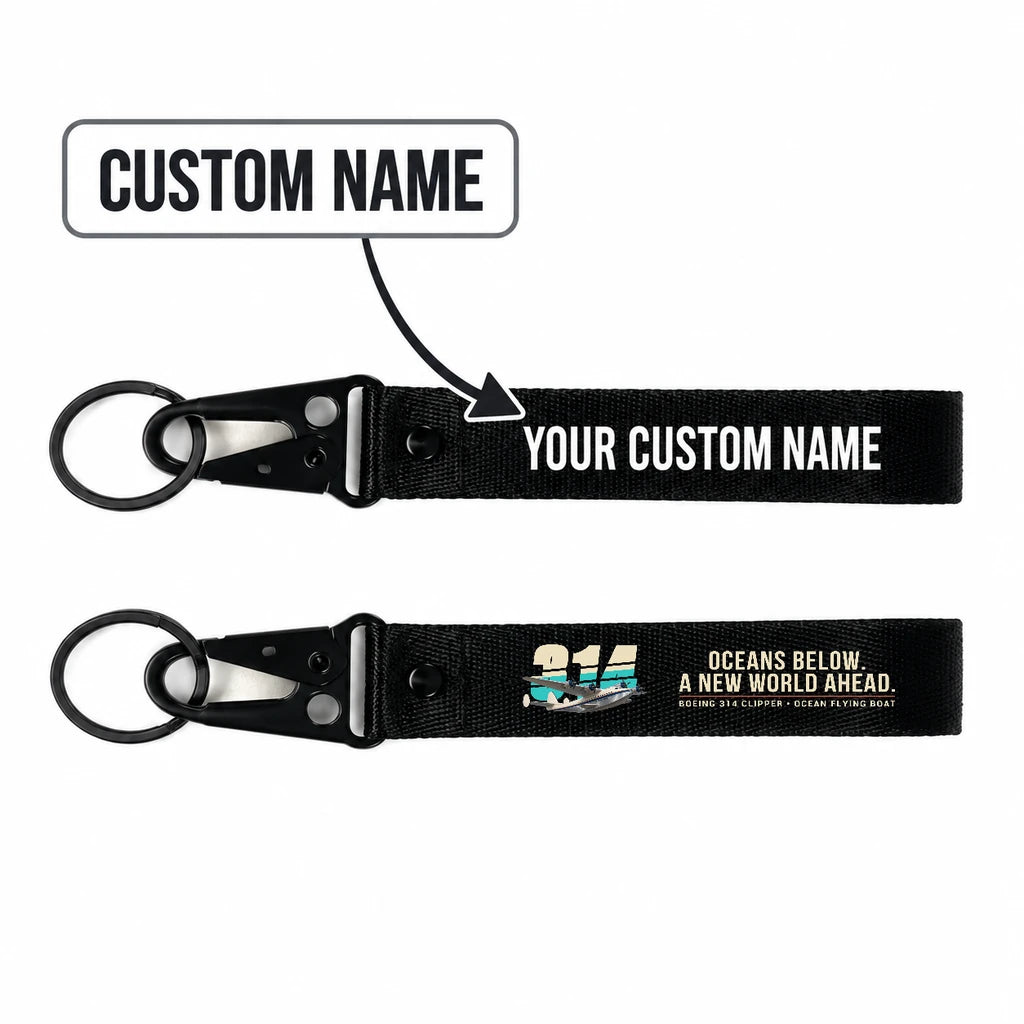 Boeing 314 Clipper Hawk-Shaped Key Chains - Black - Original - Personalized