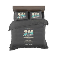Thumbnail for Boeing 314 Clipper - Original + Name - Bedding Set - Black