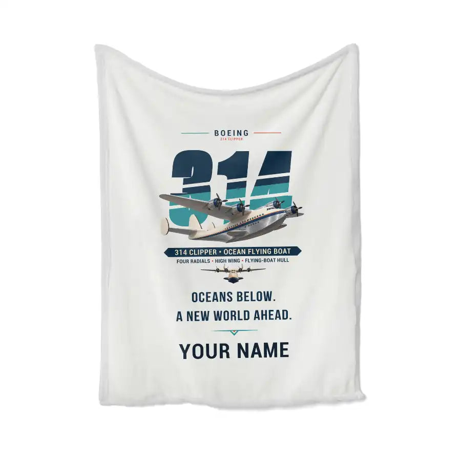 Boeing 314 Clipper - Original + Name - Blanket - White