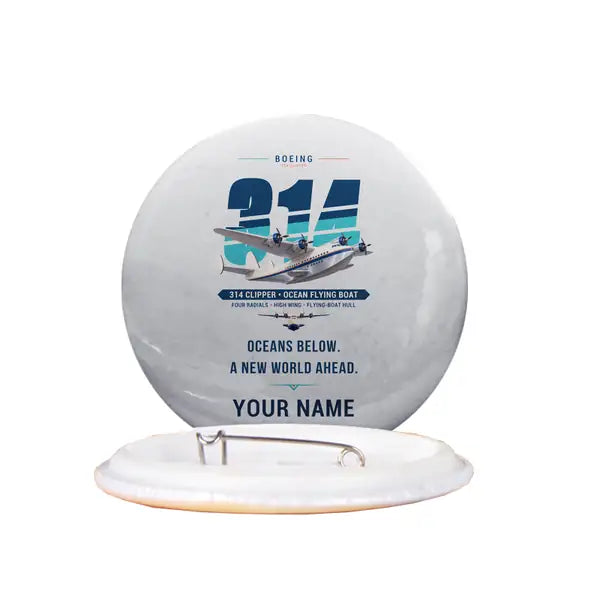 Boeing 314 Clipper - Original + Name - Pin - Light Gray