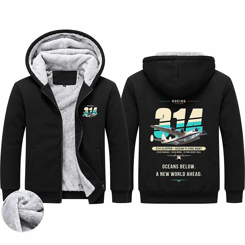 Boeing 314 Clipper Zipped Sweatshirts - Original - Black