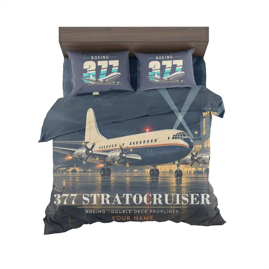 Boeing 377 Stratocruiser - 3D + Name - Bedding Set - Full Print