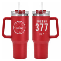 Thumbnail for Boeing 377 Stratocruiser - 40oz Car Mug - Tag + Name - Red