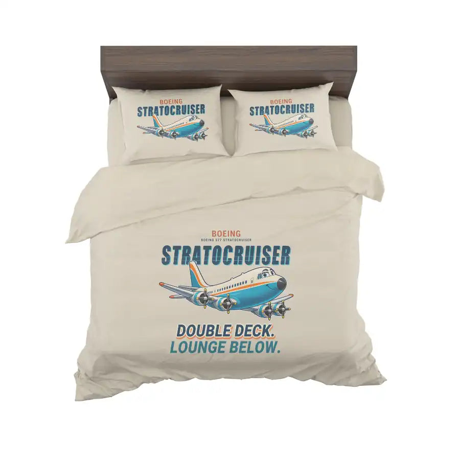Boeing 377 Stratocruiser - Cartoon - Bedding Set - Beige