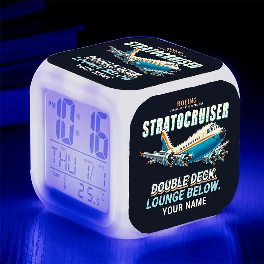 Boeing 377 Stratocruiser - Cartoon + Name - Alarm Clock