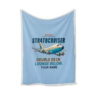 Thumbnail for Boeing 377 Stratocruiser - Cartoon + Name - Blanket - Light Blue