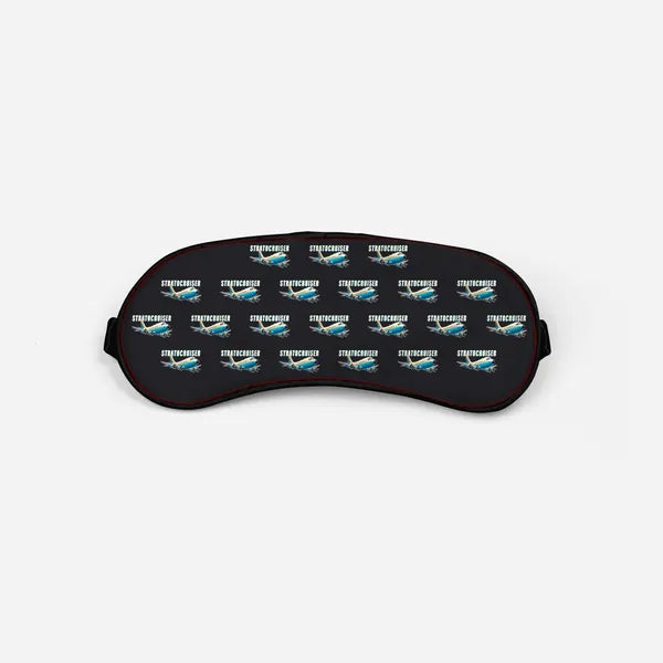 Boeing 377 Stratocruiser - Cartoon Pattern - Sleep Mask - Black