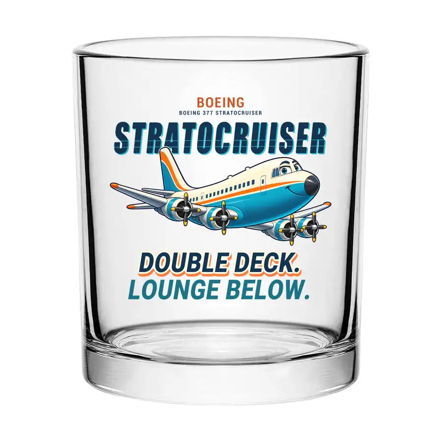 Boeing 377 Stratocruiser - Cartoon - Special Whiskey Glass