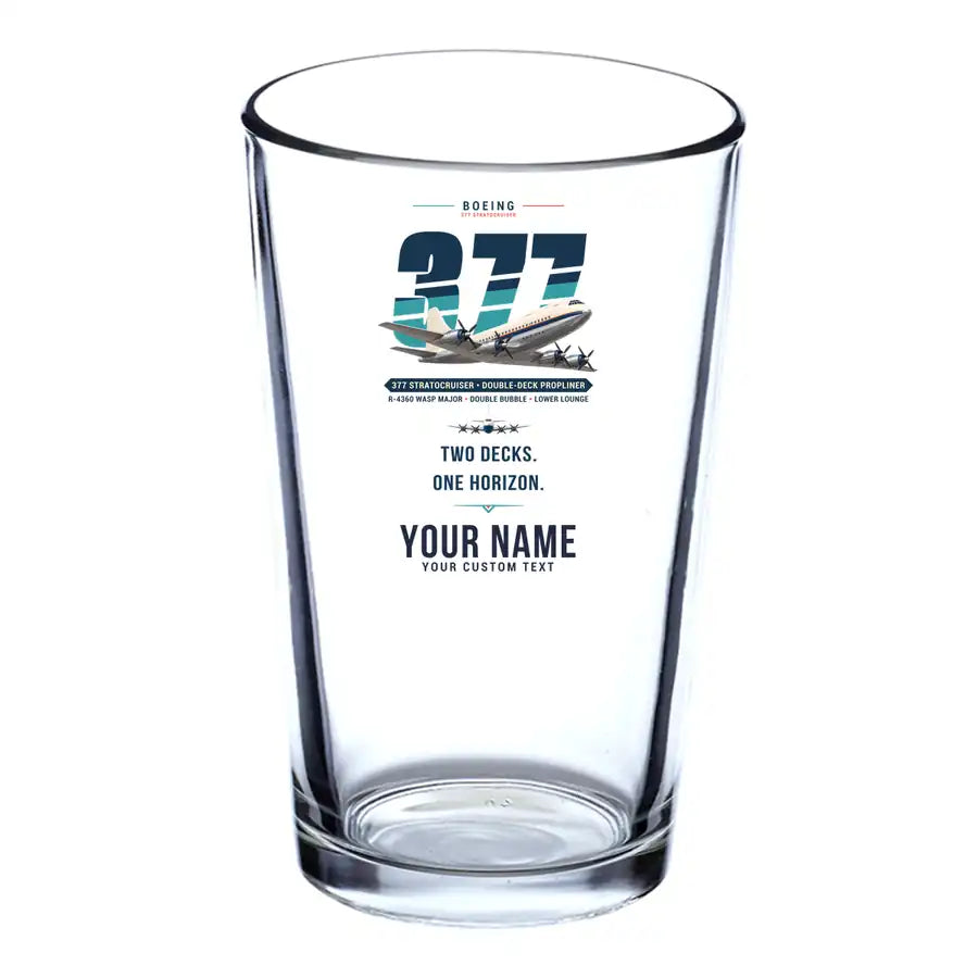 Boeing 377 Stratocruiser - Original + Name - Beer & Water Glass